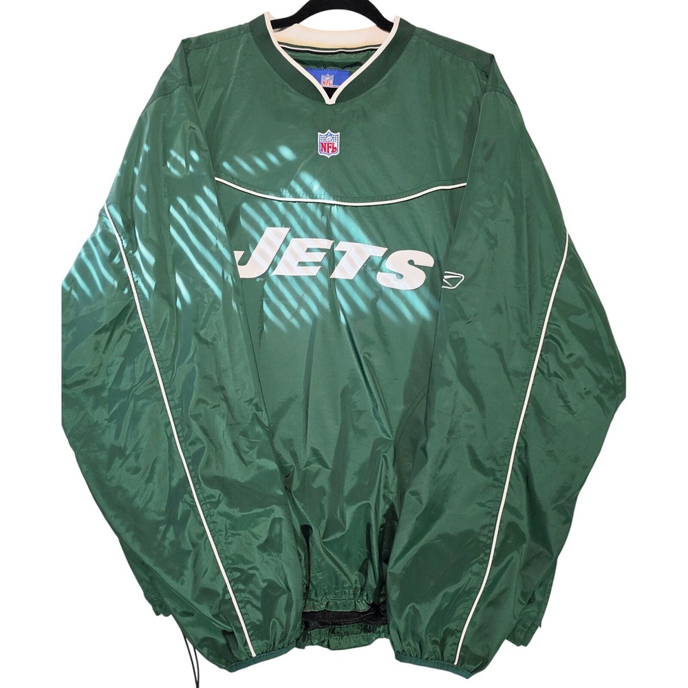 Reebok NFL New York Jets Windbreaker Pullover Green Mens XL On Field